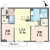 セレーノフォンテ 00203 ｜ 栃木県小山市城北６丁目（賃貸マンション2LDK・2階・60.58㎡） その2