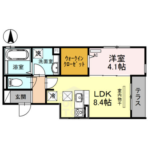 大阪府茨木市東中条町(賃貸アパート1LDK・1階・36.12㎡)の写真 その2