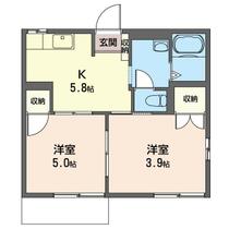 クレールハイツ 00101 ｜ 千葉県東金市東上宿（賃貸アパート2K・1階・35.70㎡） その2