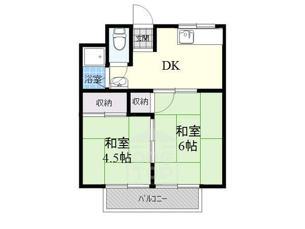 大阪府茨木市園田町(賃貸アパート2DK・2階・31.00㎡)の写真 その2