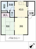 プランドールソシア  ｜ 愛知県豊橋市瓜郷町改正（賃貸アパート2K・1階・39.60㎡） その2