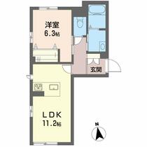 リーフガーデンⅠ A0103 ｜ 愛媛県松山市南江戸１丁目（賃貸マンション1LDK・1階・44.60㎡） その2