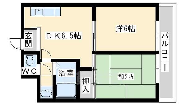大阪府摂津市学園町１丁目(賃貸マンション2DK・3階・34.45㎡)の写真 その2