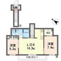 プログレッソ 00202 ｜ 埼玉県吉川市美南３丁目（賃貸アパート2LDK・2階・64.41㎡） その2