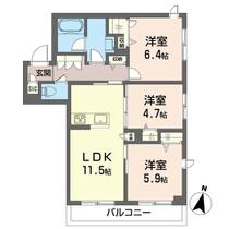 シャーメゾンＴ．Ｈ． 00202 ｜ 東京都板橋区大谷口上町（賃貸マンション3LDK・2階・65.79㎡） その2