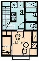 東京都東久留米市下里５丁目（賃貸アパート1K・2階・23.01㎡） その2