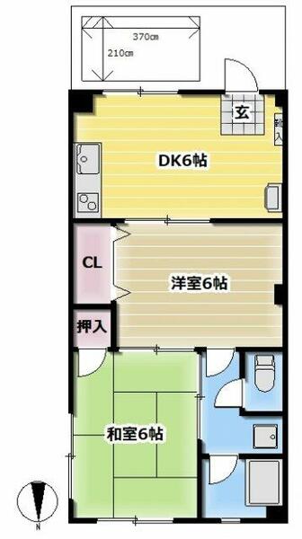 マンション富士 103｜東京都大田区大森西７丁目(賃貸マンション2DK・1階・41.32㎡)の写真 その2