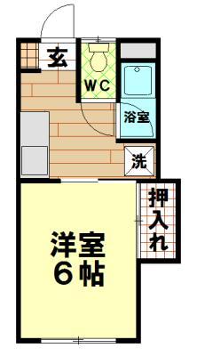 アゲインⅡ｜長崎県大村市協和町(賃貸アパート1K・2階・20.00㎡)の写真 その2