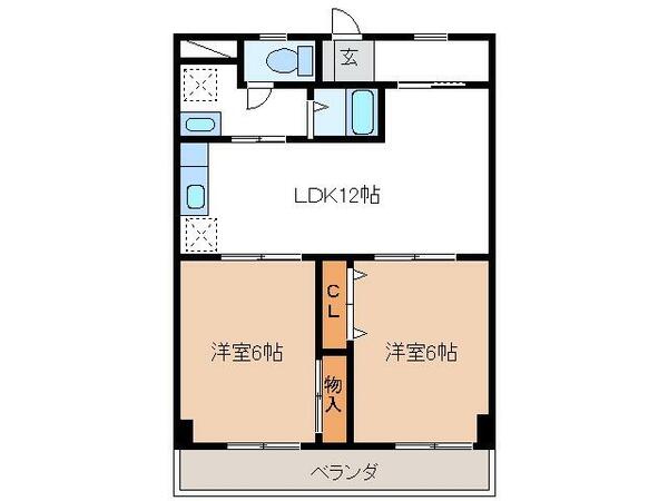 ハイツ田代｜岐阜県多治見市田代町１丁目(賃貸マンション2LDK・5階・53.23㎡)の写真 その2