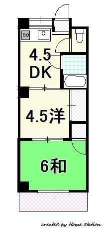 コーポフジ 405｜高知県高知市介良乙(賃貸マンション2DK・4階・31.00㎡)の写真 その2