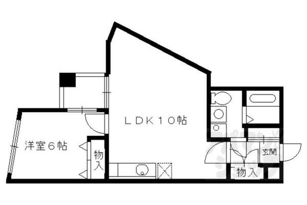 京都府京都市北区小山下内河原町(賃貸マンション1LDK・5階・36.08㎡)の写真 その2