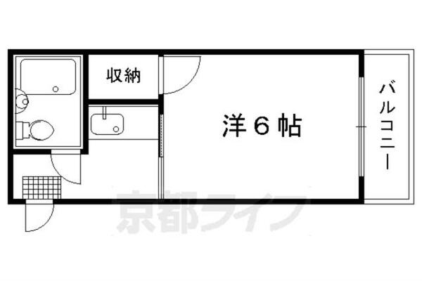 コーポ藤井 202｜京都府京都市北区上賀茂大柳町(賃貸マンション1K・2階・16.36㎡)の写真 その2