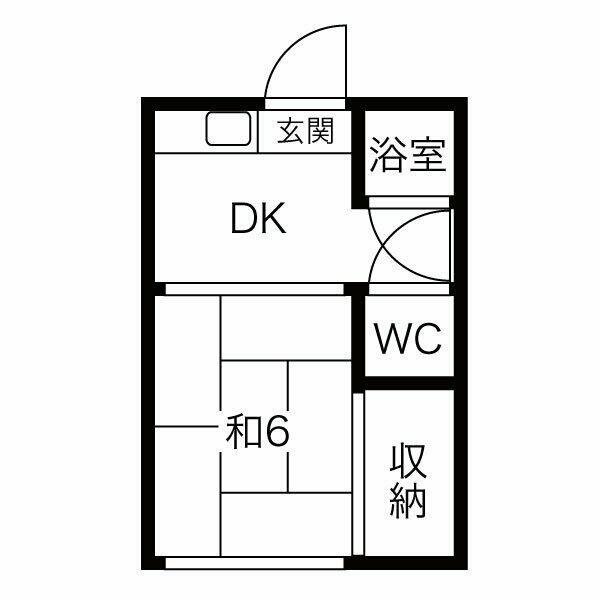 愛知県北名古屋市六ツ師宮西(賃貸アパート1DK・2階・20.00㎡)の写真 その2