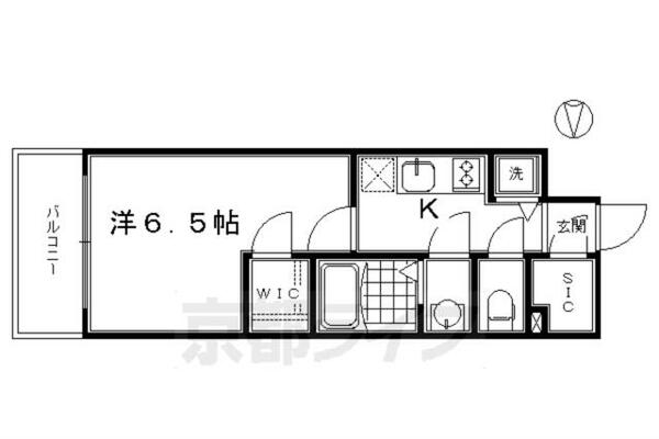 エスリード京都梅小路 309｜京都府京都市下京区梅小路高畑町(賃貸マンション1K・3階・23.49㎡)の写真 その2