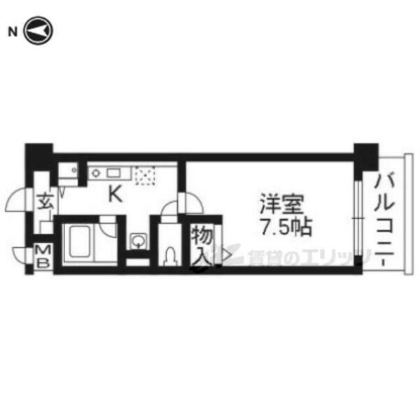 Ｓｏｌ　Ｅｓｔｕｄｉｏ 406｜京都府宇治市小倉町老ノ木(賃貸マンション1K・4階・24.94㎡)の写真 その2