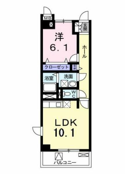 神奈川県横浜市都筑区大熊町(賃貸マンション1LDK・3階・42.38㎡)の写真 その2