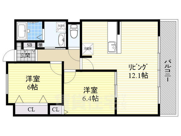 愛知県名古屋市中区平和２丁目(賃貸マンション2LDK・3階・61.38㎡)の写真 その2