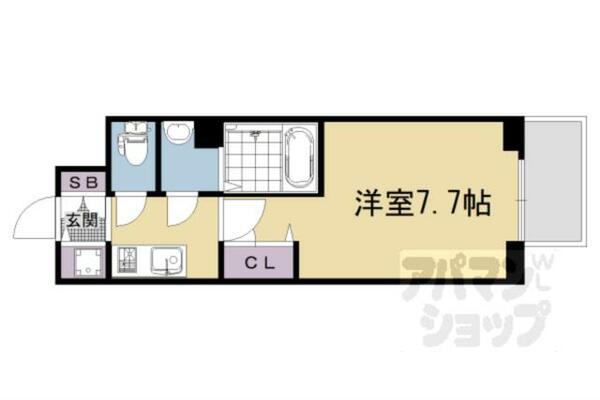 京都府京都市下京区梅小路高畑町(賃貸マンション1K・5階・23.20㎡)の写真 その2