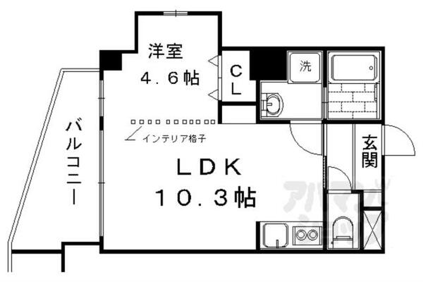 京都府京都市右京区西院春栄町(賃貸マンション1LDK・2階・35.60㎡)の写真 その2