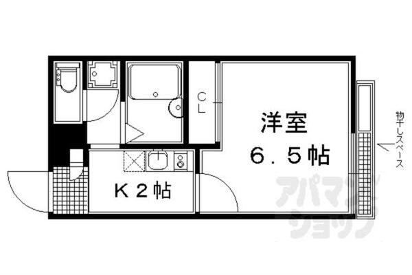 京都府京都市左京区高野清水町(賃貸アパート1K・2階・20.28㎡)の写真 その2