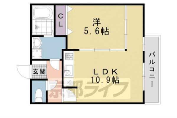 ＫＥＮ＆ＬＡＬＡ 302｜京都府京都市中京区西ノ京内畑町(賃貸マンション1LDK・3階・39.00㎡)の写真 その2