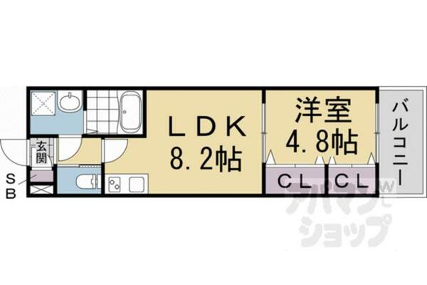 京都府京都市伏見区向島庚申町(賃貸アパート1LDK・3階・31.53㎡)の写真 その2