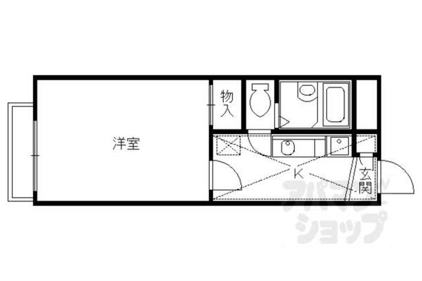 レオパレスかどの 108｜京都府京都市右京区西京極芝ノ下町(賃貸アパート1K・1階・19.87㎡)の写真 その2