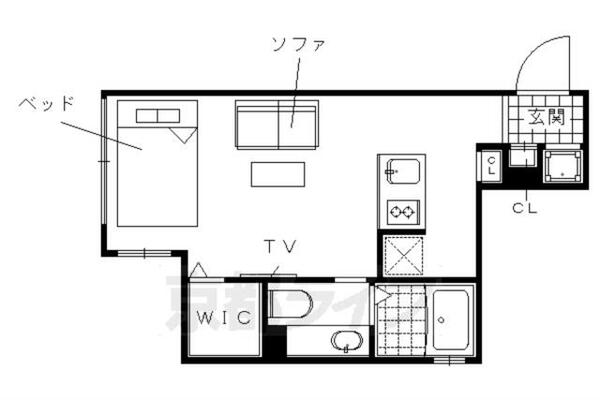 Ｃｏｔｏ　Ｇｌａｎｃｅ　御所北 307｜京都府京都市上京区三芳町(賃貸マンション1R・3階・25.07㎡)の写真 その2