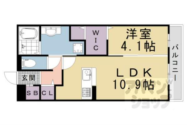京都府向日市物集女町出口(賃貸アパート1LDK・3階・41.95㎡)の写真 その2
