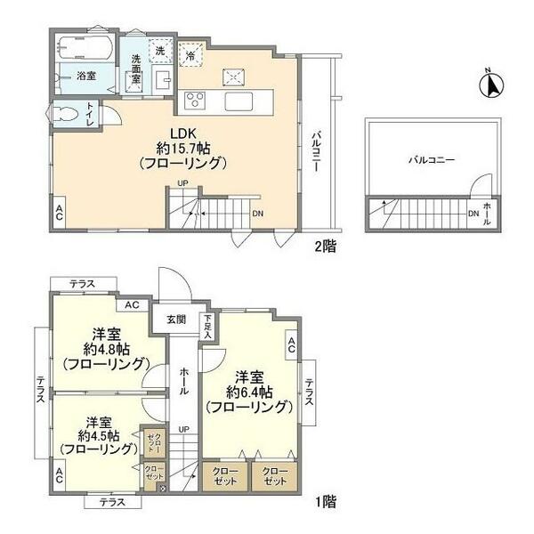 Ｋｏｌｅｔ世田谷喜多見＃０３｜東京都世田谷区喜多見５丁目(賃貸一戸建3LDK・--・69.54㎡)の写真 その2