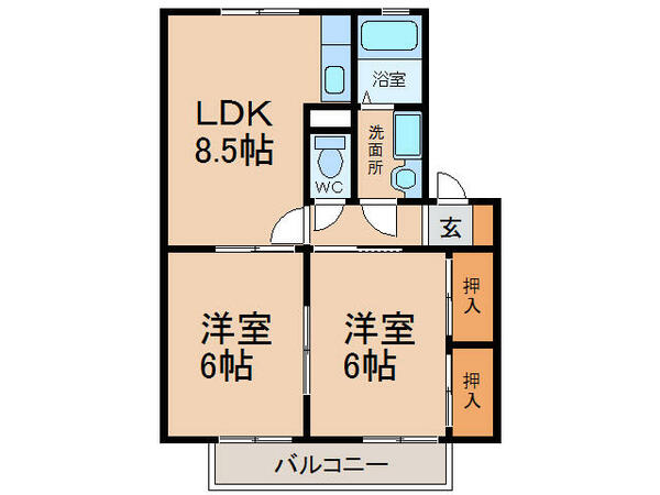 センチュリーパーク B207｜愛知県小牧市大字岩崎(賃貸アパート2DK・2階・47.66㎡)の写真 その2