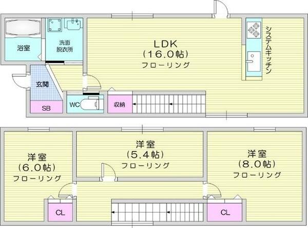 3LDK、1坪バス、エアコン、ロードヒーティング