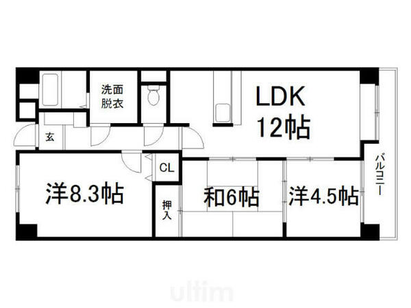 グランＫ’ｓ｜京都府宇治市伊勢田町大谷(賃貸マンション3LDK・7階・67.96㎡)の写真 その2