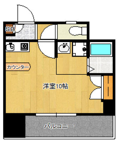 オリエンタル小倉南弐番館 602｜福岡県北九州市小倉南区蜷田若園１丁目(賃貸マンション1R・6階・20.39㎡)の写真 その2