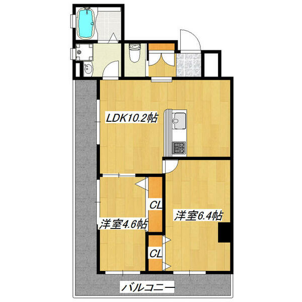 エスポワール西が丘 202｜東京都北区西が丘１丁目(賃貸マンション2LDK・2階・47.94㎡)の写真 その2