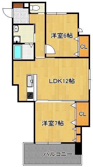 ハビテ下到津｜福岡県北九州市小倉北区下到津１丁目(賃貸マンション2LDK・8階・59.60㎡)の写真 その2