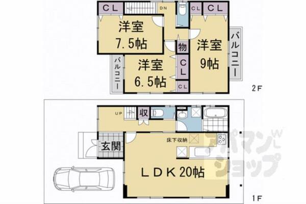 京都府京都市伏見区久我御旅町(賃貸一戸建3LDK・--・109.88㎡)の写真 その2