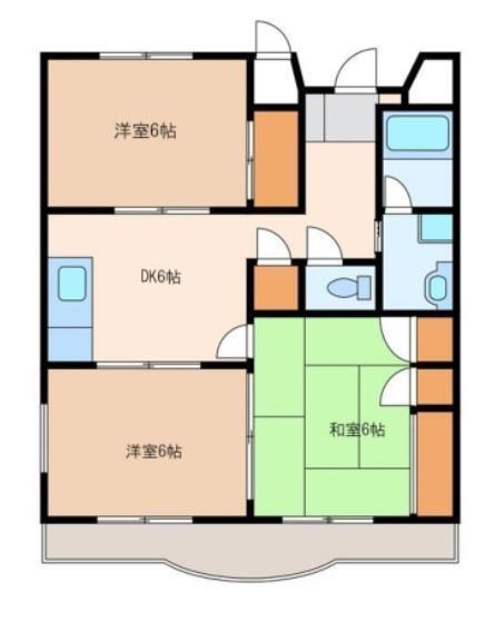 第二ファミール 401｜広島県福山市多治米町１丁目(賃貸マンション3DK・4階・62.31㎡)の写真 その2