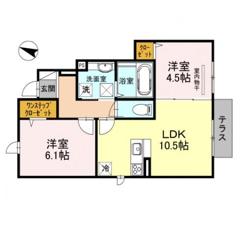 クレアＣ棟 101｜大阪府泉南市馬場２丁目(賃貸アパート2LDK・1階・51.16㎡)の写真 その2