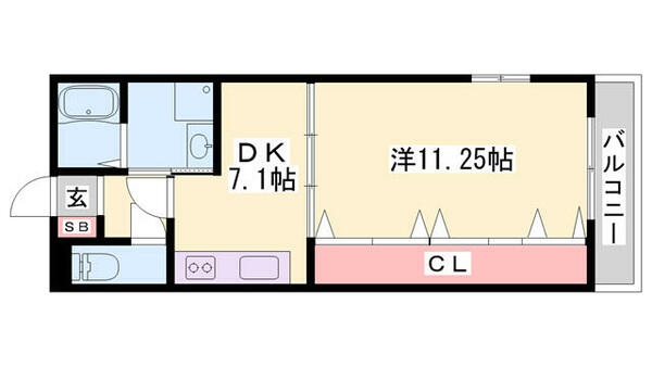 リッチ・キャッスル２ 305｜兵庫県加古川市尾上町口里(賃貸マンション1DK・3階・40.59㎡)の写真 その2