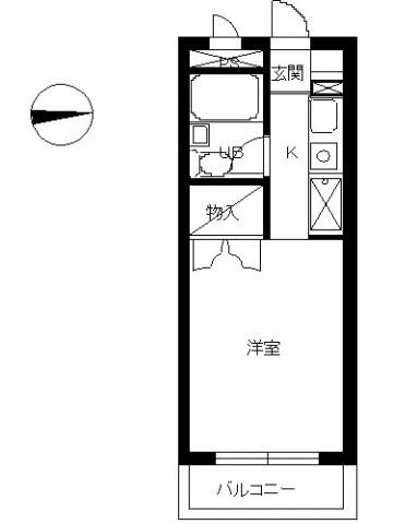 スカイコート京王多摩川 102｜東京都調布市多摩川２丁目(賃貸マンション1R・2階・17.01㎡)の写真 その2