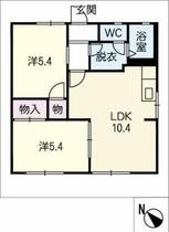 射場コーポＧ  ｜ 三重県津市久居射場町（賃貸アパート2LDK・1階・45.50㎡） その2