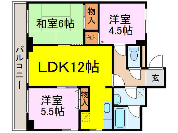 ダイワプラザ古河｜茨城県古河市中央町２丁目(賃貸マンション3LDK・4階・67.50㎡)の写真 その2