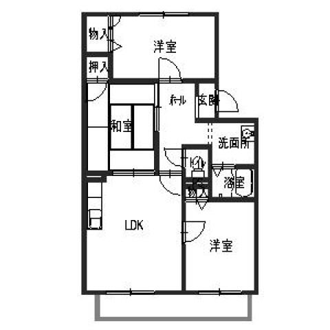 アルテトリア日根野Ｂ 202｜大阪府泉佐野市日根野(賃貸アパート3DK・2階・62.35㎡)の写真 その2