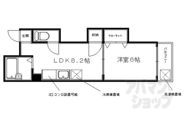 ミレイ大宮 405｜京都府京都市上京区北仲之町(賃貸マンション1DK・4階・27.54㎡)の写真 その2