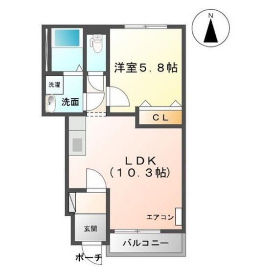 サザンライト｜富山県富山市西中野町１丁目(賃貸アパート1LDK・1階・40.82㎡)の写真 その2