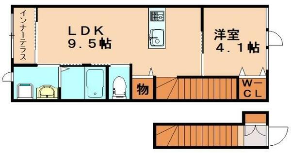 福岡県飯塚市横田(賃貸アパート1LDK・2階・48.21㎡)の写真 その2