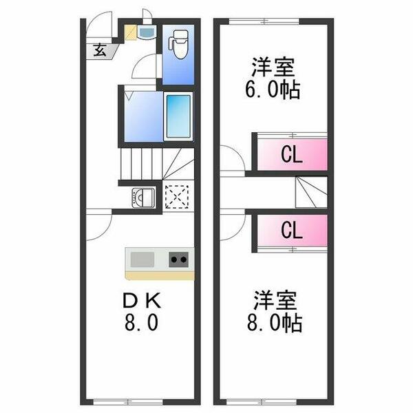 レオパレスＩＮＢＥ・Ⅲ｜和歌山県和歌山市井辺(賃貸アパート2DK・1階・49.00㎡)の写真 その2