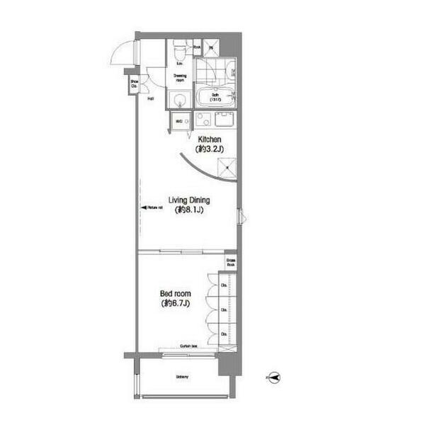 コンフォリア西麻布 0803｜東京都港区西麻布４丁目(賃貸マンション1LDK・8階・40.71㎡)の写真 その2