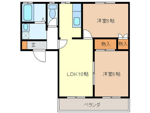 セントラルリバーⅡ｜三重県津市河芸町中別保(賃貸アパート2LDK・2階・49.70㎡)の写真 その2